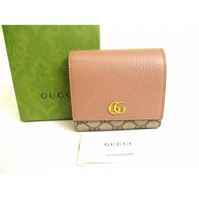 GG グッチ GUCCI ダブルG レザー ミディアムウォレット 2つ折り 財布