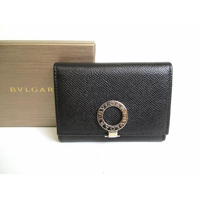 ブルガリ BVLGARI ロゴクリップ 名刺入れ　カードケース　ブラック　レザー BVLGARI（ブルガリ） ロゴクリップ グレインレザー 名刺入れ カード
