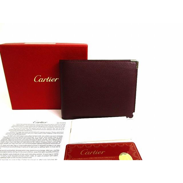 Cartier（カルティエ） カボション レザー 2つ折り 札入れ コンパクト
