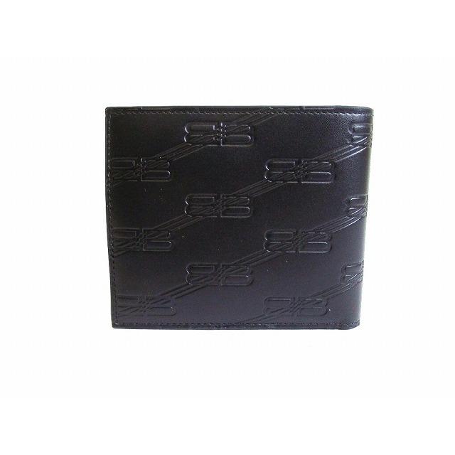 【新品同様品】バレンシアガ 三つ折り財布 BBエンボス レザー 付属品完備 BALENCIAGA（バレンシアガ） エンボス モノグラム スクエア ウォレット