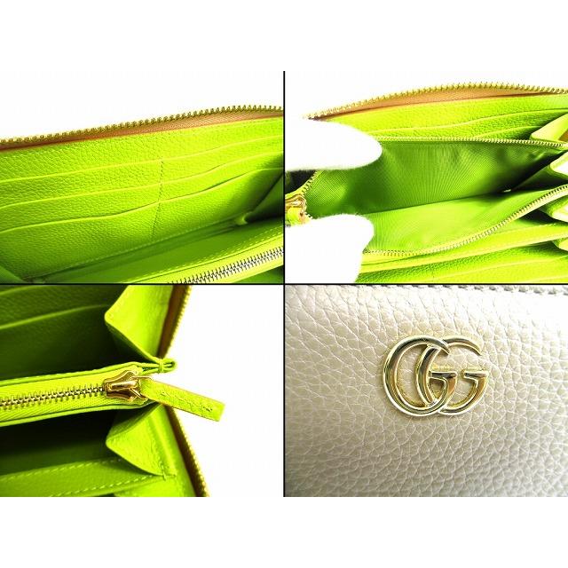 GG グッチ GUCCI ダブルG バイカラー レザー ジップアラウンド