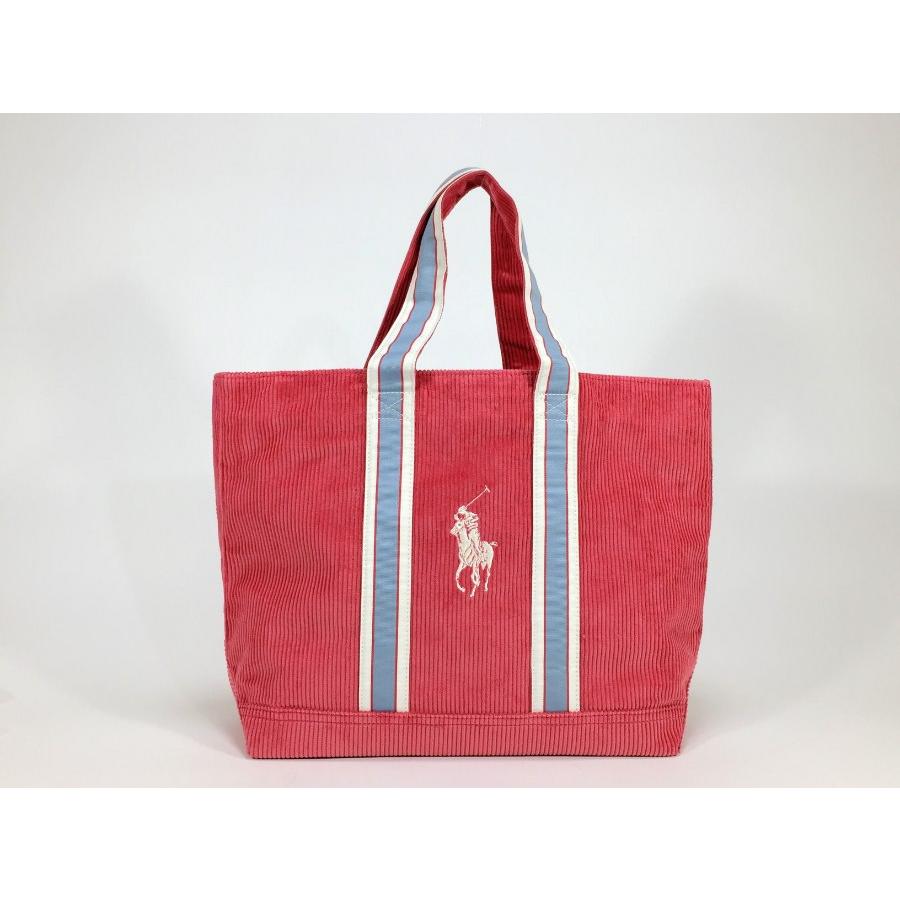 Ralph Lauren ラルフローレン トートバッグ ラルフローレン コーデュロイ トートバッグ ピンク ブランドスクエア ブランドスクエア