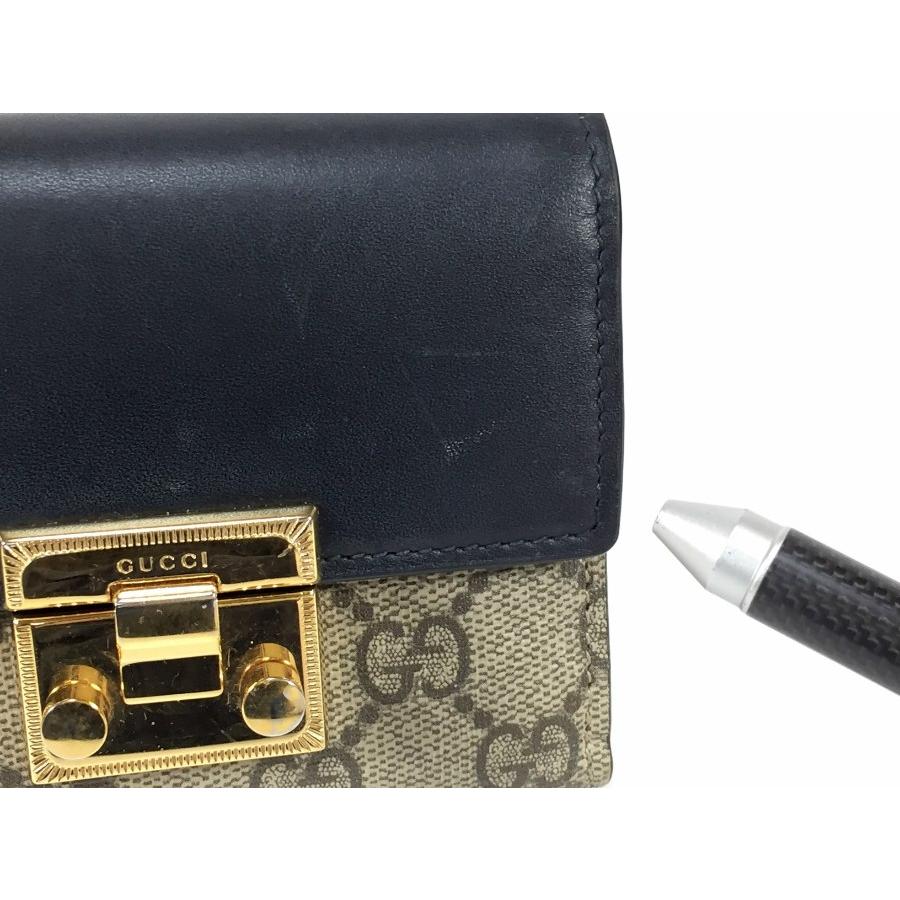 GG グッチ 財布 コンパクト レザー ブラック 金具ロックタイプ GG グッチ 財布 コンパクト レザー ブラック 金具ロックタイプ