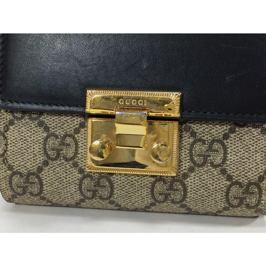 GG グッチ 財布 コンパクト レザー ブラック 金具ロックタイプ GG グッチ 財布 コンパクト レザー ブラック 金具ロックタイプ