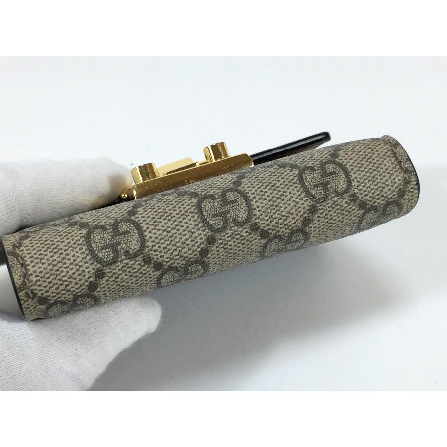 GG グッチ 財布 コンパクト レザー ブラック 金具ロックタイプ GG グッチ 財布 コンパクト レザー ブラック 金具ロックタイプ