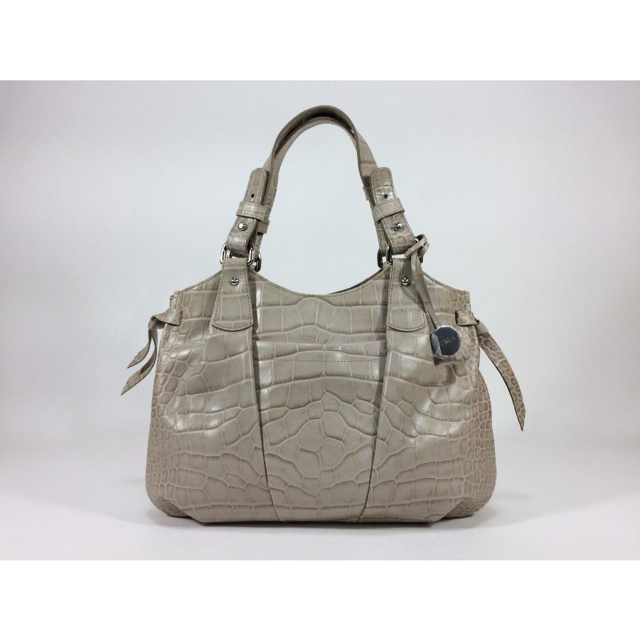 フルラ ハンドバッグ クロコ型押し ベージュ : 0301-2054  