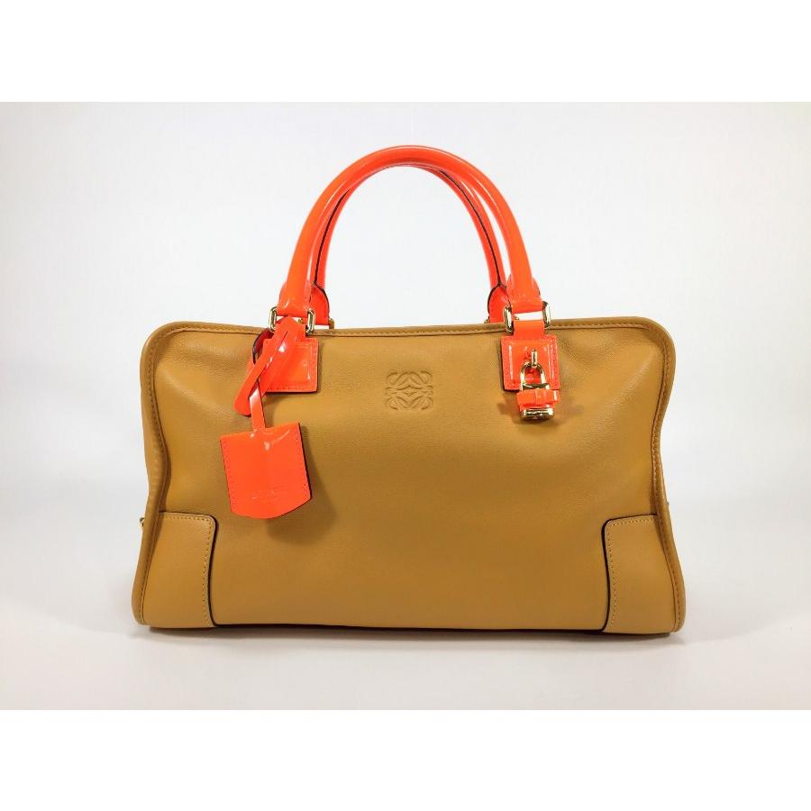 LOEWE ロエベ ハンドバッグ アマソナ36 レザー ブラウン×オレンジ 