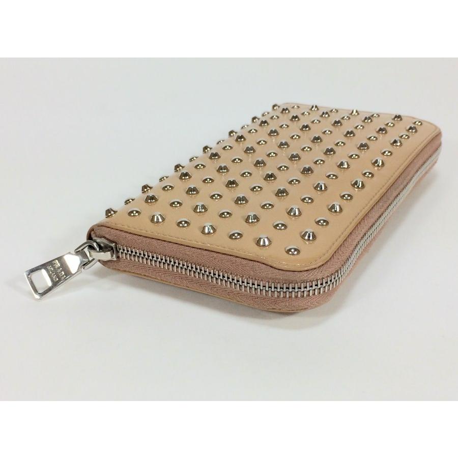 PRADA プラダ 長財布 レザー×スタッズ ベージュ : ブランド PRADA プラダ 長財布 レザー×スタッズ ベージュ : ブランド