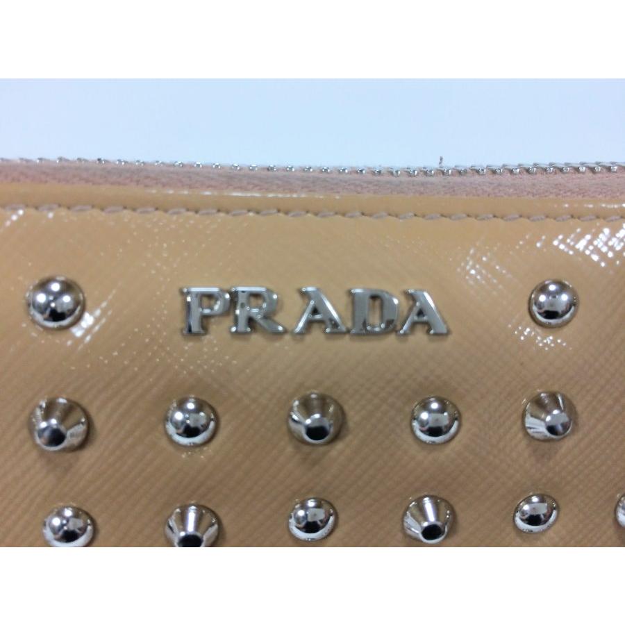 PRADA プラダ 長財布 レザー×スタッズ ベージュ : ブランド PRADA プラダ 長財布 レザー×スタッズ ベージュ : ブランド