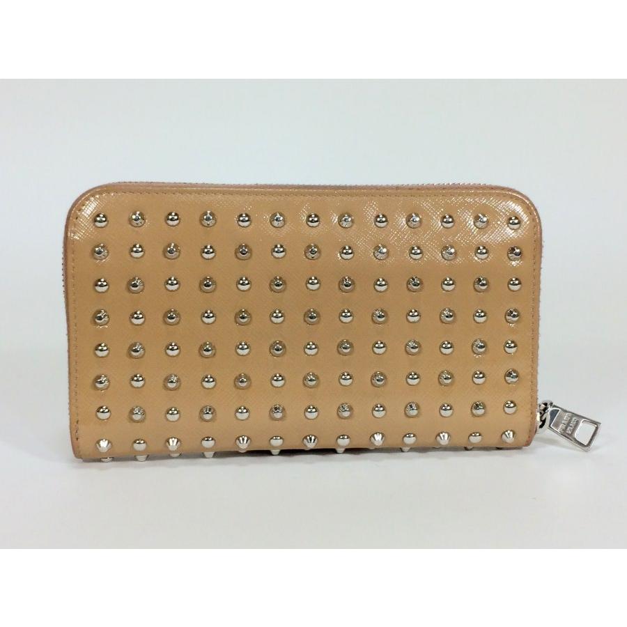 PRADA プラダ 長財布 レザー×スタッズ ベージュ : ブランド PRADA プラダ 長財布 レザー×スタッズ ベージュ : ブランド