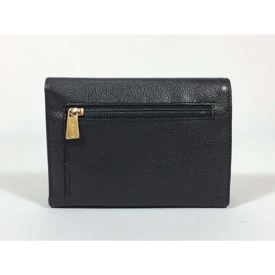 CHANEL シャネル 財布 キャビアスキン 三つ折り レザー ココ CHANEL シャネル 財布 キャビアスキン 三つ折り レザー ココ