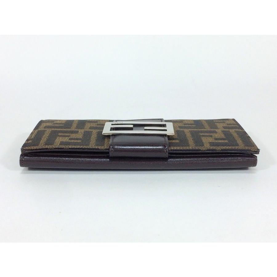 FENDI フェンディ 長財布 ズッカ柄 キャンバス×レザー ブラウン FENDI フェンディ 長財布 ズッカ柄 キャンバス×レザー ブラウン