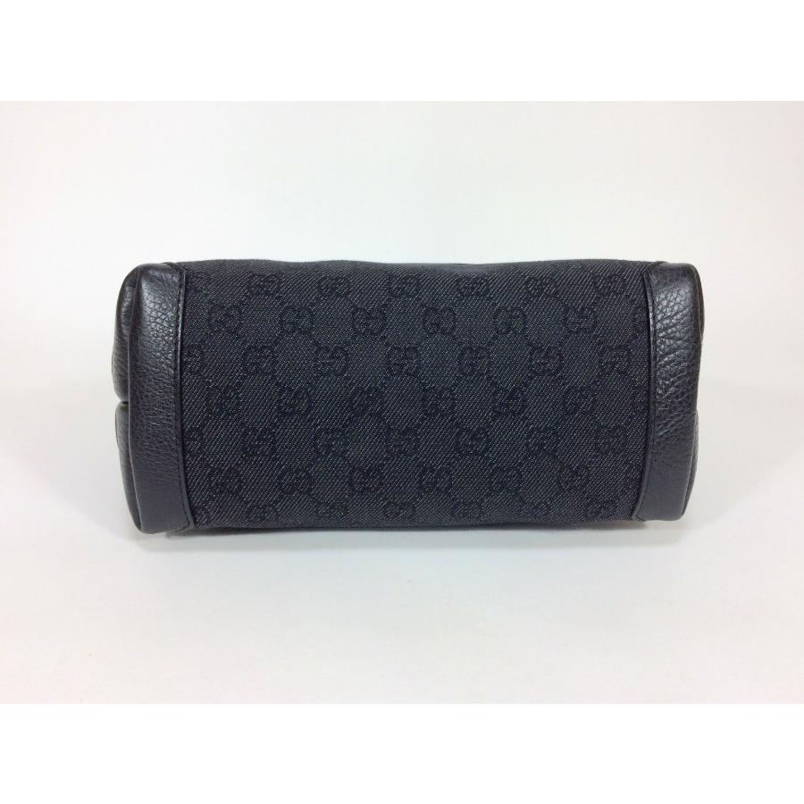 GGキャンバス グッチ トートバッグ キャンバス×レザー ブラック GGキャンバス グッチ トートバッグ キャンバス×レザー ブラック