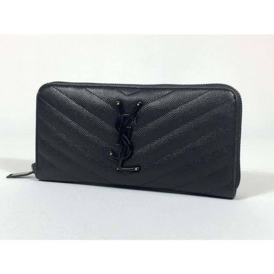 SAINT LAURENT サンローラン 長財布 レザー ブラック 黒 SAINT LAURENT サンローラン 長財布 レザー ブラック 黒
