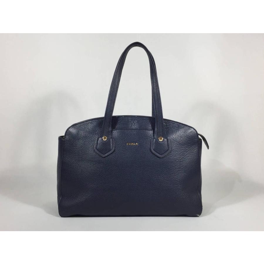 FURLA FULRA フルラ ショルダーバッグ レザー ネイビー : ブランド 