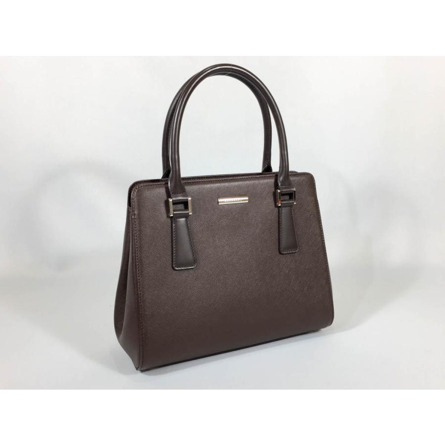 2409-84｜美品｜バーバリー ハンドバッグ レザー ダークブラウン 