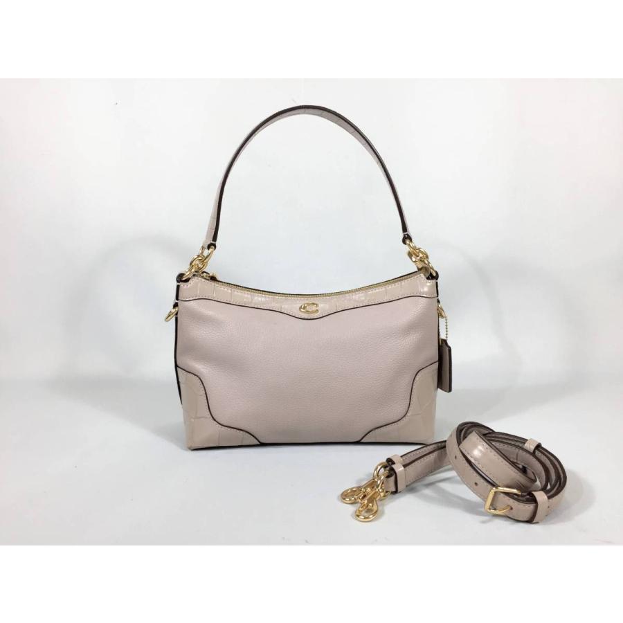 COACH グレージュ 2wayハンドバッグ ショルダー付き