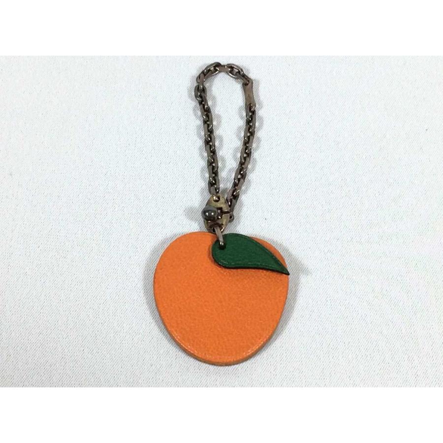 HERMES エルメス チャーム フルーツ ミカン オレンジ レザー HERMES エルメス チャーム フルーツ ミカン オレンジ レザー