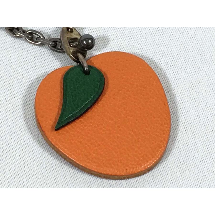HERMES エルメス チャーム フルーツ ミカン オレンジ レザー HERMES エルメス チャーム フルーツ ミカン オレンジ レザー