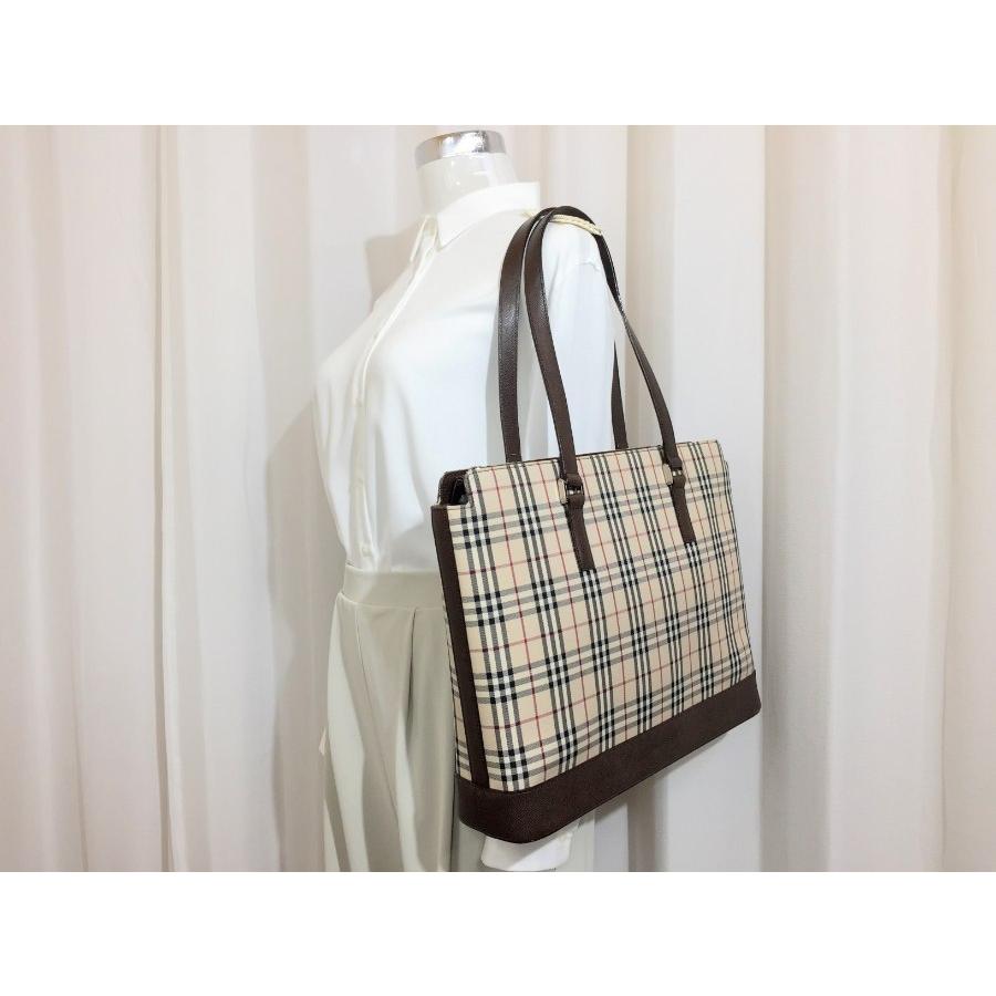 BURBERRY バーバリー トートバッグ ノバチェック×ブラウン BURBERRY バーバリー トートバッグ ノバチェック×ブラウン