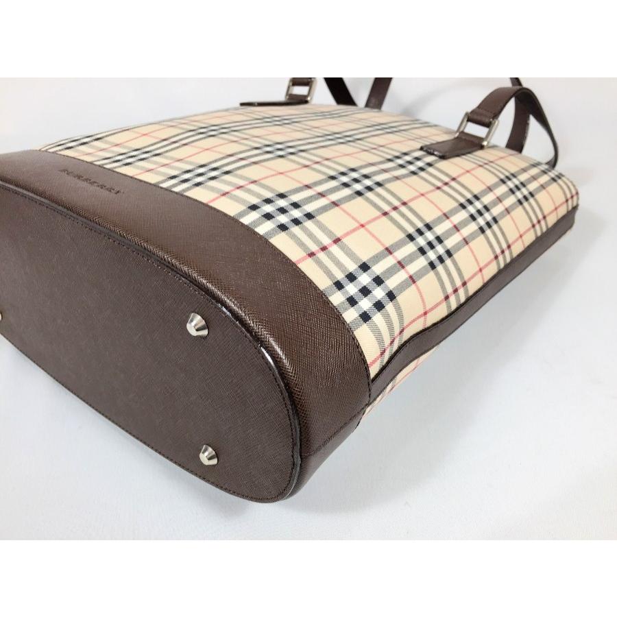 BURBERRY バーバリー トートバッグ チェック×ブラウン BURBERRY バーバリー トートバッグ チェック×ブラウン