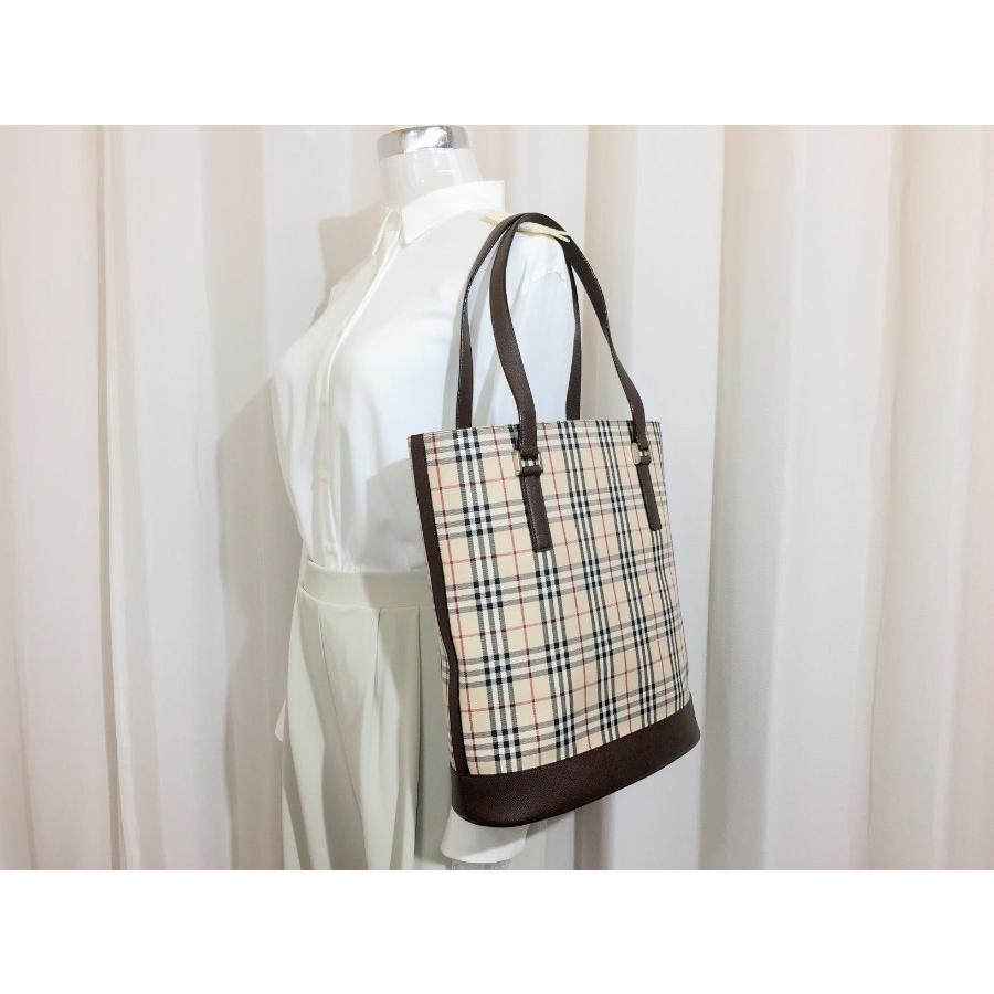 BURBERRY バーバリー トートバッグ チェック×ブラウン BURBERRY バーバリー トートバッグ チェック×ブラウン