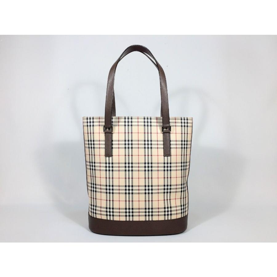 BURBERRY バーバリー トートバッグ チェック×ブラウン BURBERRY バーバリー トートバッグ チェック×ブラウン
