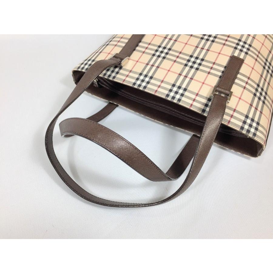 BURBERRY バーバリー トートバッグ チェック×ブラウン BURBERRY バーバリー トートバッグ チェック×ブラウン