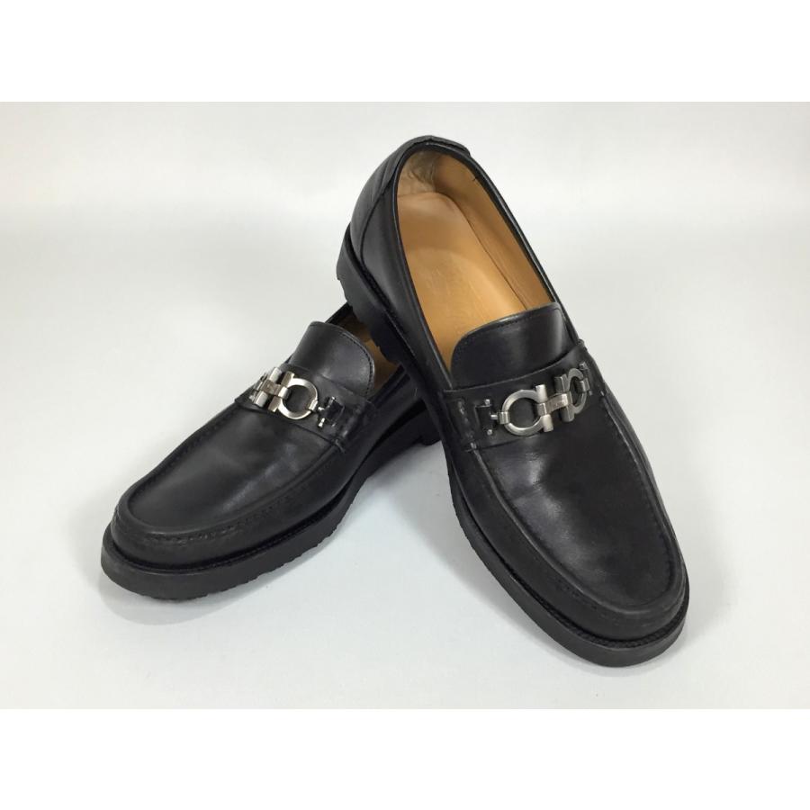 人気ブランド 人気 フェラガモ Salvatore Ferragamo ローファー ガンチーニ メンズ サイズ7 1 2 ブラック レザー 新発売の Mail Alrayan University Edu Ye