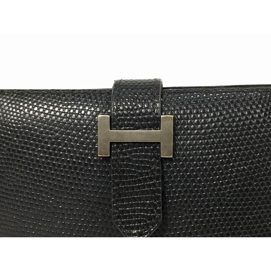 Bearn エルメス 長財布 ベアン クラシック リザード ブラック Bearn エルメス 長財布 ベアン クラシック リザード ブラック