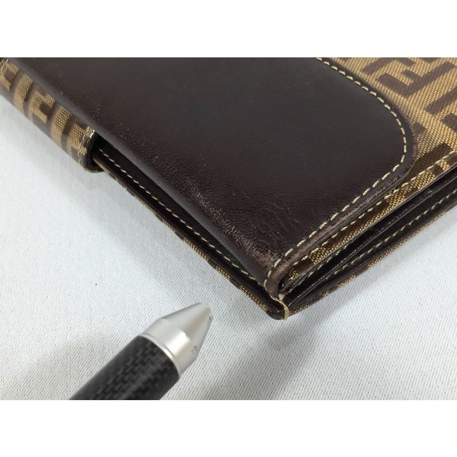 FENDI フェンディ 長財布 ズッカ柄 ナイロン×レザー ヌラウン FENDI フェンディ 長財布 ズッカ柄 ナイロン×レザー ヌラウン