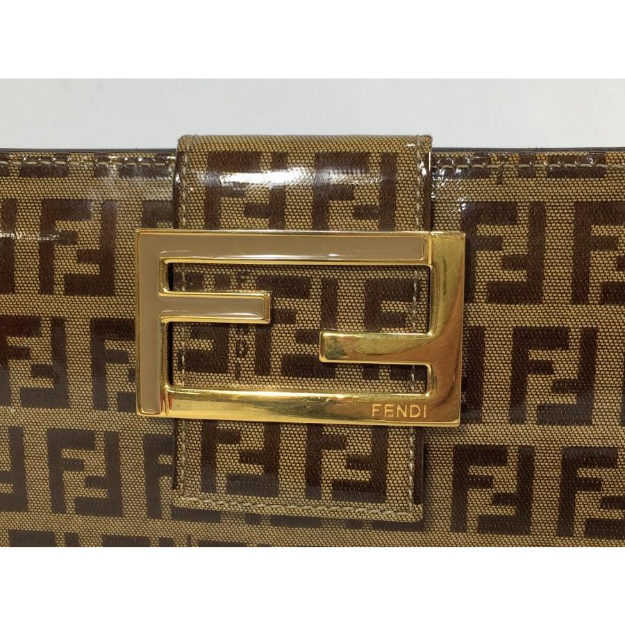 FENDI フェンディ 長財布 ズッカ柄 ナイロン×レザー ヌラウン FENDI フェンディ 長財布 ズッカ柄 ナイロン×レザー ヌラウン