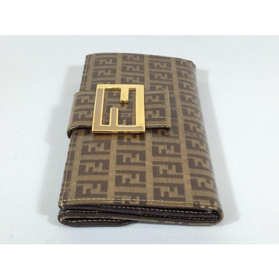 FENDI フェンディ 長財布 ズッカ柄 ナイロン×レザー ヌラウン FENDI フェンディ 長財布 ズッカ柄 ナイロン×レザー ヌラウン