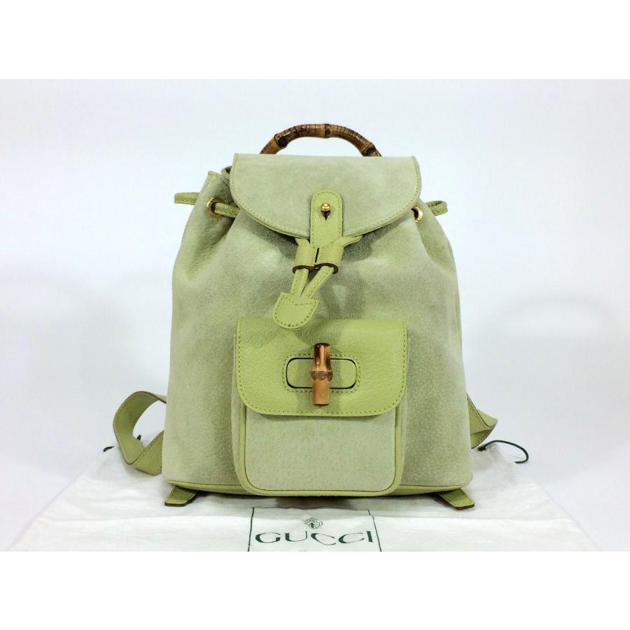 Gucci グッチ リュックサック バンブーライン メンズファッション ブランドスクエア スエードリュック 09 B2