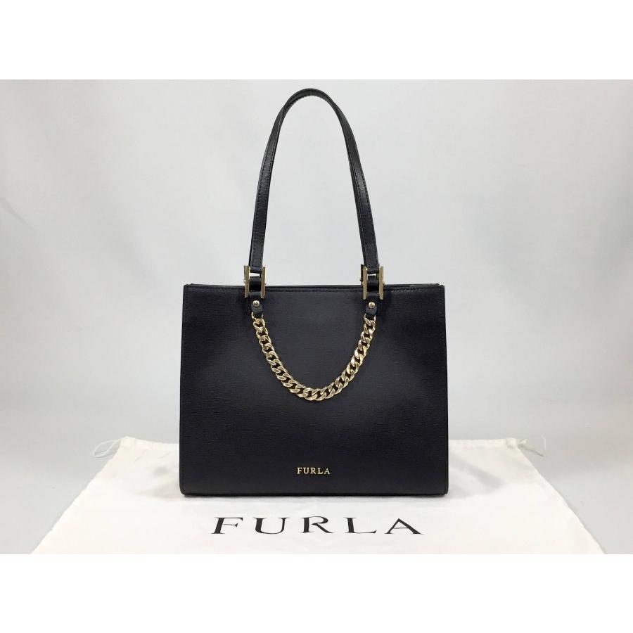 FURLA フルラ マギー トートバッグ チェーン ブラック : ブランド  