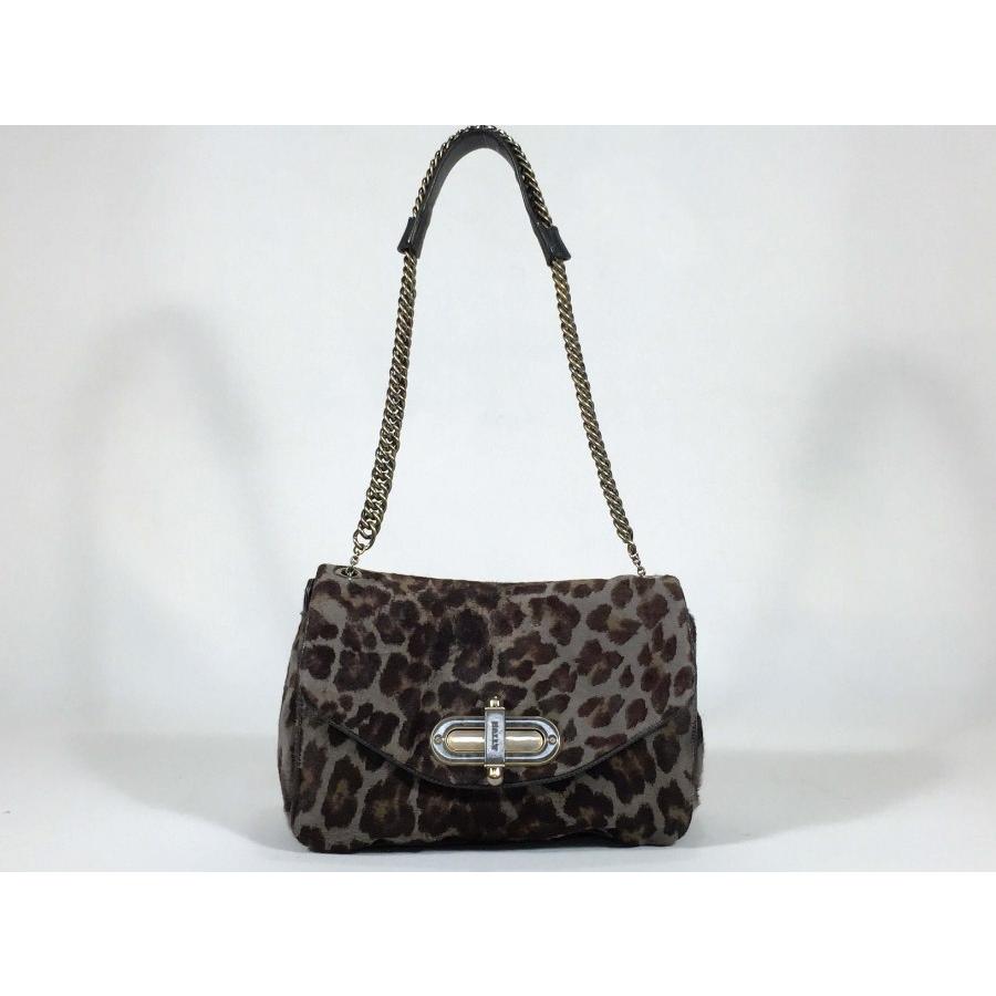 バリー ショルダー ヒョウ柄 グレー×ブラウン レオパード ワン  