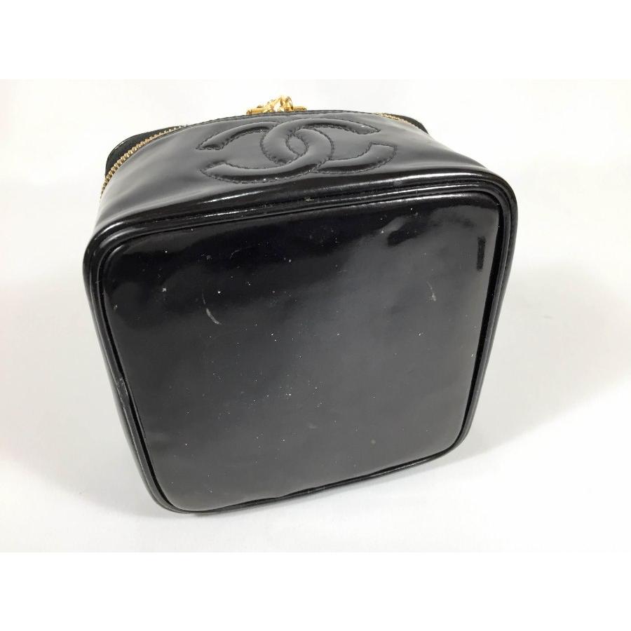 CHANEL シャネル バニティバッグ 化粧ポーチ エナメル 黒 CHANEL シャネル バニティバッグ 化粧ポーチ エナメル 黒