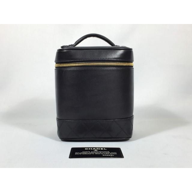 CHANEL シャネル バニティバッグ カーフ ブラック 黒 ゴールド CHANEL シャネル バニティバッグ カーフ ブラック 黒 ゴールド