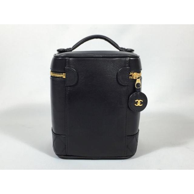 CHANEL シャネル バニティバッグ カーフ ブラック 黒 ゴールド CHANEL シャネル バニティバッグ カーフ ブラック 黒 ゴールド