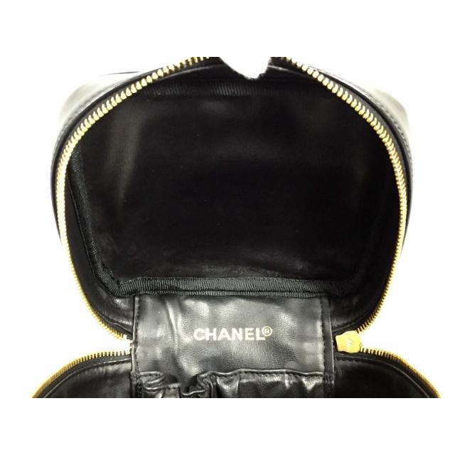 CHANEL シャネル バニティバッグ カーフ ブラック 黒 ゴールド CHANEL シャネル バニティバッグ カーフ ブラック 黒 ゴールド
