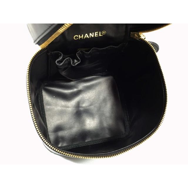 CHANEL シャネル バニティバッグ カーフ ブラック 黒 ゴールド CHANEL シャネル バニティバッグ カーフ ブラック 黒 ゴールド