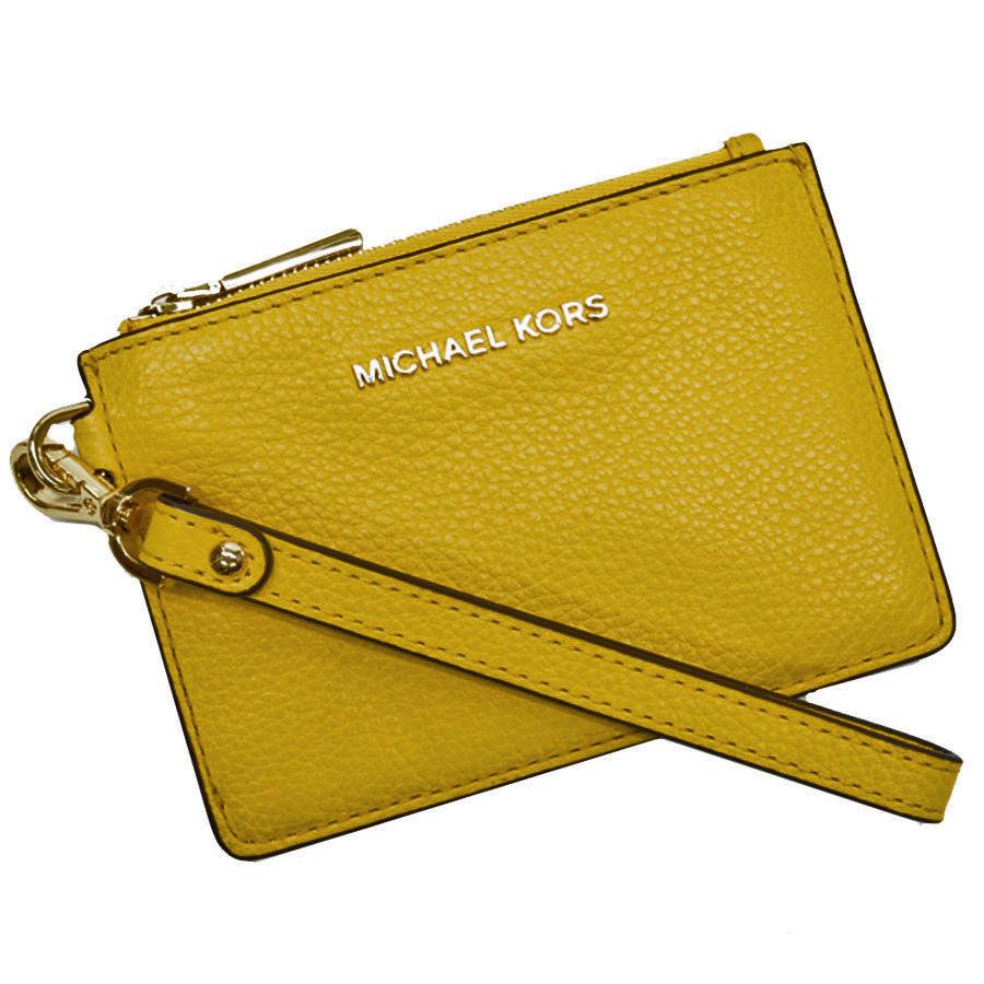 マイケルコース MICHAEL KORS コインケース レザーｘ金属素材 オレンジ