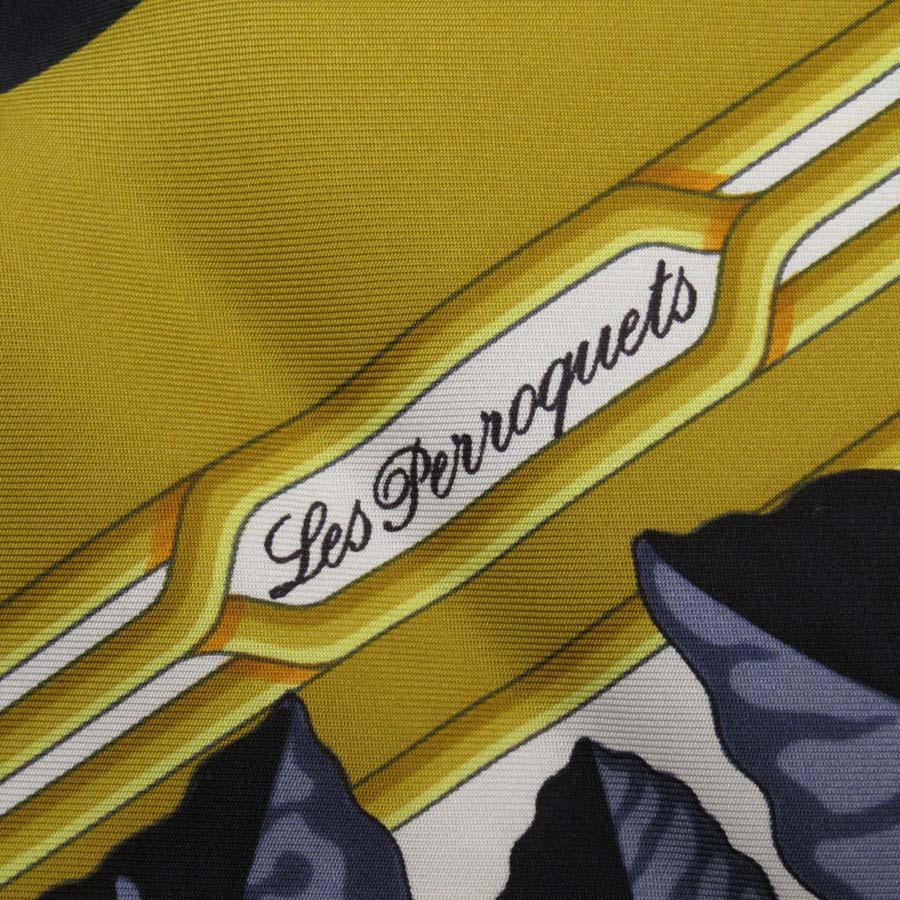 未使用　エルメス　スカーフ　 Perroquets HERMES エルメス スカーフ カレ90 Les Perroquets オウム シルク