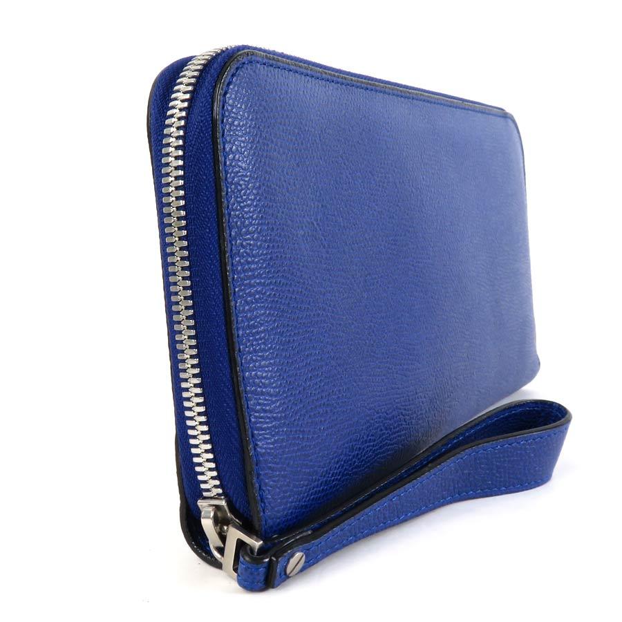 美品　ヴァレクストラ　オーガナイザー　長財布　ブルー 美品 ヴァレクストラ オーガナイザー 長財布 ブルー