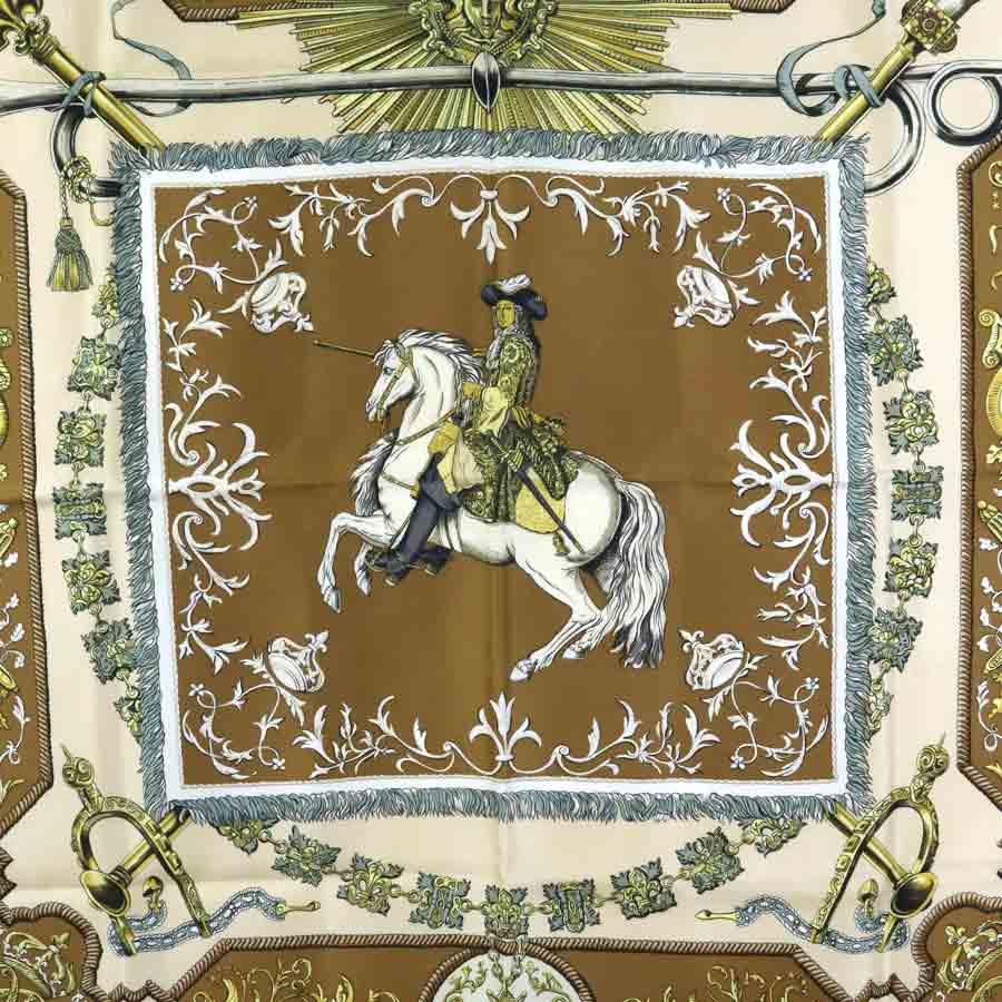 HERMES（エルメス） スカーフ LVDOVICVS MAGNVS 白い馬に跨ったルイ14