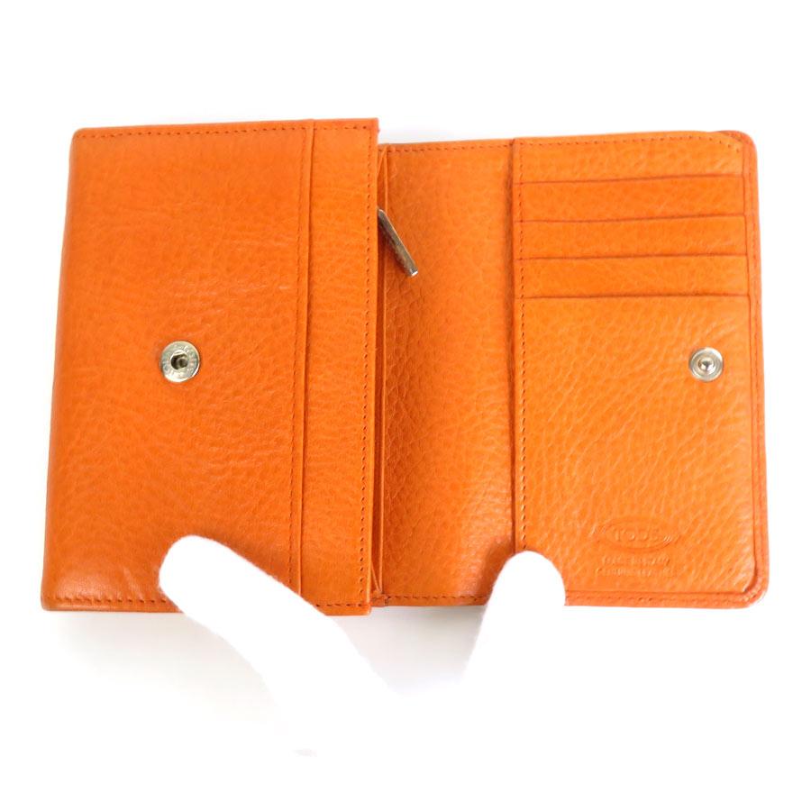 トッズ TOD'S 二つ折り財布 レザー オレンジ : ブランドバリュー