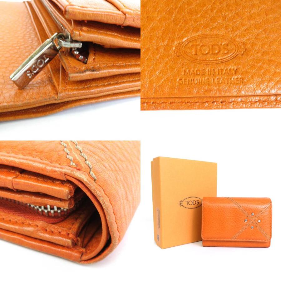トッズ TOD'S 二つ折り財布 レザー オレンジ : ブランドバリュー