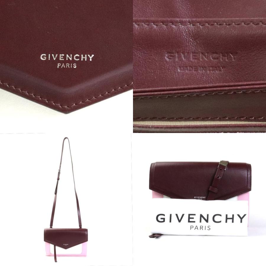 ジバンシィ GIVENCHY 斜め掛けショルダーバッグ レザー ボルドー×ホワイト×ピンク｜brandvalue-store｜05