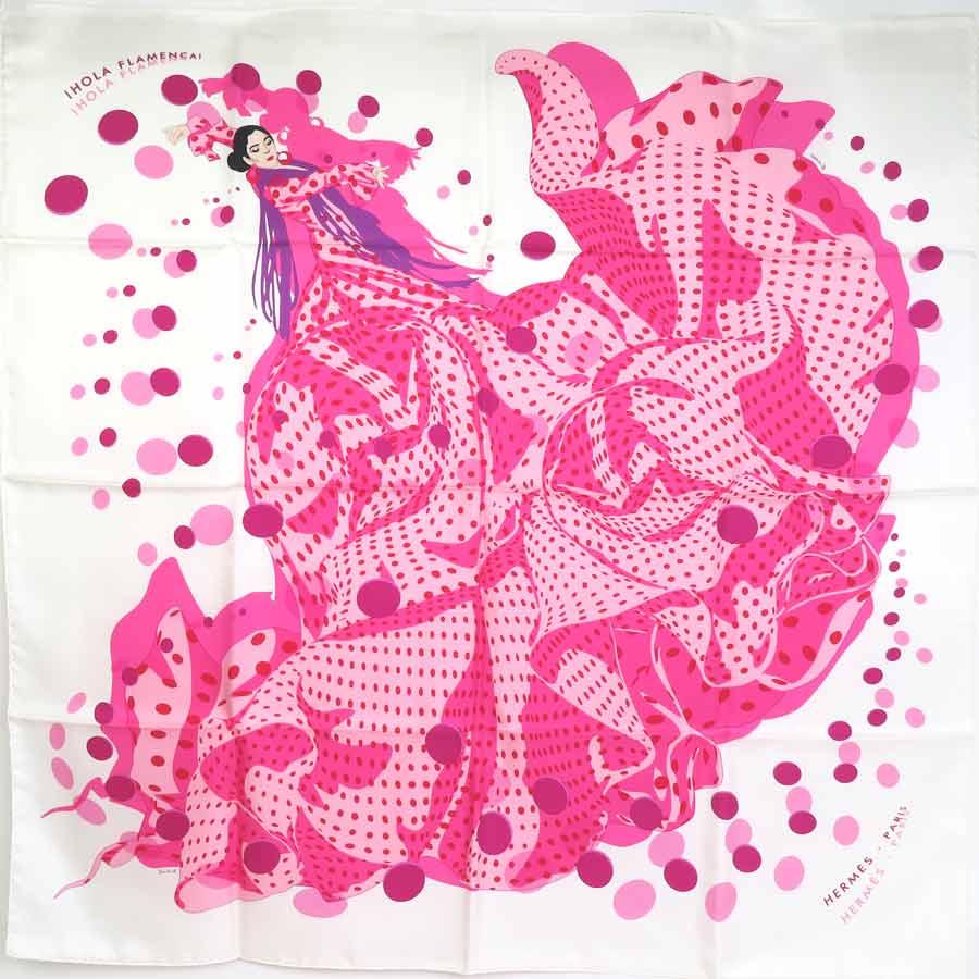 HERMES エルメス スカーフ カレ90 iHOLA FLAMENCAI フラメンコ HERMES エルメス スカーフ カレ90 iHOLA FLAMENCAI フラメンコ
