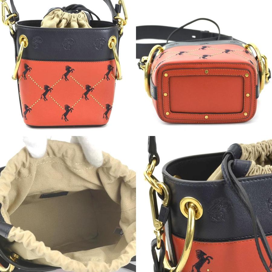 Chloe（クロエ） ショルダーバッグ レザー ネイビー×レッド : ブランド